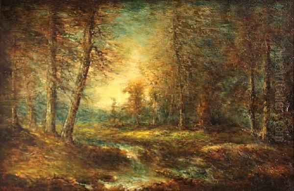 Stream Through A Forest In Autumn - view 1