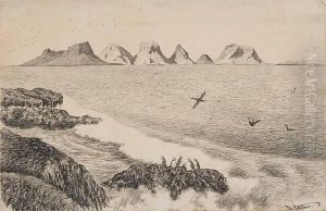 Nykene Seet Fra Skomvaer by Theodor Severin Kittelsen