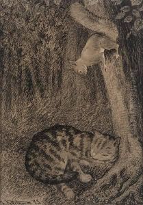 Ekorn Og Katt by Theodor Severin Kittelsen