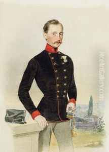Bildnis Eines Osterreichischen Artillerieleutnants In Uniform by Patricius Kittner