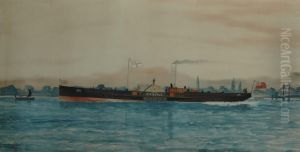 The Paddle Steamer 'lily' Leaving Albert Bridge by E.H. Kittoe