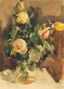Roses In Vase by Marcin Kitz