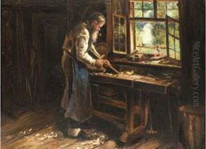 In Der Werkstatt by Aleksej Danilovich Kivsenko