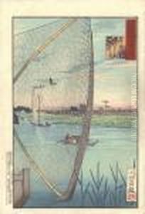 Six Prints From The Series Musashi Hyakkei No Uchi by Kobayashi Kiyochika