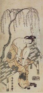 Young Woman Clad In A Loose Bathwrap thumbnail