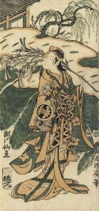 Benizuri-e Of The Actor Segawa Sengyo Holding A Branch Of Bamboo With Paper Festoons Near A River Benizuri-e Of The Actor Segawa Sengyo Holding A Branch Of Bamboo With Paper Festoons Near A River