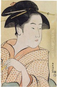 Portrait En Buste De La Courtisane Ohisa Detakashimaya