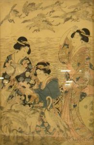 Ladies Tagging The Herons by Torii Kiyomine