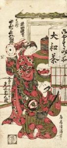 The Actors Onoe Kikugoro As Goinosuke Takenari And Nakamura Kiyosaburo As Keisei Takasago In The Play Keisei Asakusa No Kane [the Belle Of Asakusa] Performed At The Ichimura Theatre In November 1754, Signed Torii Kiyomitsu Hitsu