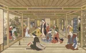 Perspective View Of Amusements In An Interior by Torii Kiyonobu