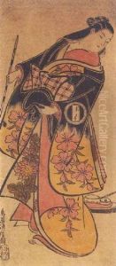 Courtesan Holding A Pipe by Torii Kiyonobu