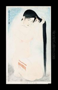 Glossy Dark Hair, No.5 From Womens Manners Of Today by Kobayakawa Kiyoshi