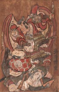 Kusazuribiki ("armor-pulling") Scene From A Soga Play