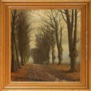 Autumn Landscape Withtall Streets by Harald Kjaer