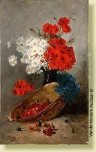 Nature Morte Aux Fleurs Des Champs Et Aux Cerises by Jos Klaas