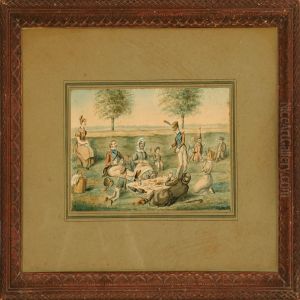 Danish Officers On Picknick With Their Families by Peter Klaestrup