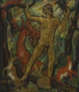 Waldpredigt. 1920 by Karl Klapper