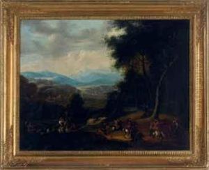 A Cavalry Holdup In A Wooded Valley