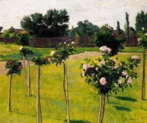 Garden With Roses In Szolnok by Janos Kleh