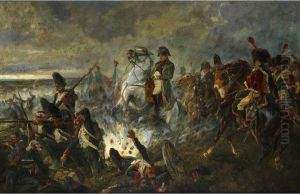 Napoleon Zu Pferd Auf Dem Ruckzug Aus Der Schlacht