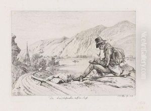 Der Landschaftsmahler Auf Der Reise. J.c. Erhard by Johann Adam Klein