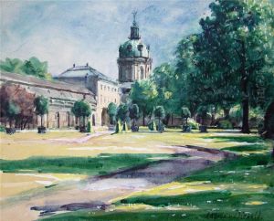 Sommerliche Ansicht Von Schloss Charlottenburg Mit Park by Julian Klein Von Diepold