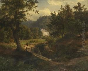 Sommerliche Baumlandschaft Mit
Schloss. by Wilhelm Klein