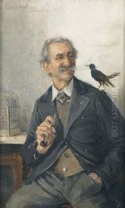 Pfeifenraucher Mit Nachtigall