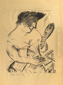 'woman With A Mirror" by Paul Kleinschmidt