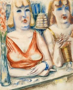 Zwei Damen An Der Bar by Paul Kleinschmidt