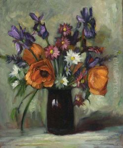 A Flower Still Life With Poppies, Irisses And Other Flowers by Jan Kleintjes