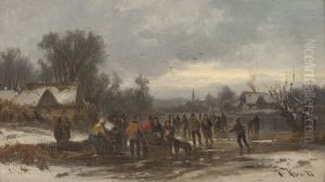 Wintervergnugen Auf Zugefrorenem See