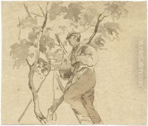Bauer Bei Der Obsternte by Johann Christian Klengel