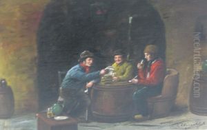 A Game Of Cards In A Tavern by Rudolf Klingsbogl