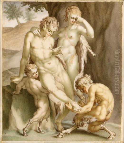 A Satyr And Two Meneads Removing A Splinter - view 1