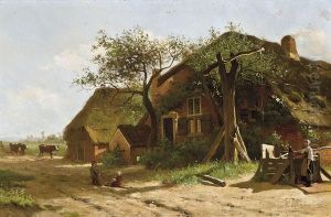Paysage Avec Ferme A Dongen by Johannes Christiaan Karel Klinkenberg