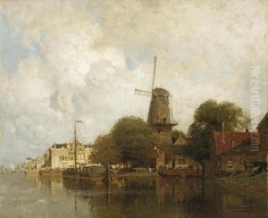 A Windmill Along The River Amstel, Amsterdam