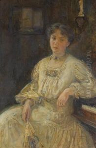 A Portrait Of A Woman Seated At A Piano by Christiane Brix Klitgaard-May