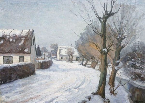 A Village In Denmark In Wintertime - view 1