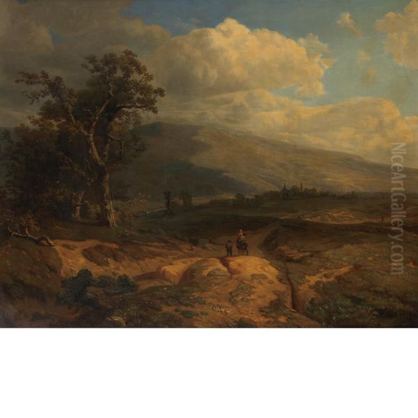 Rider In An Extensive Landscape - view 1