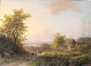 Landscape With Figures On A Country Path, Achurch Beyond Landscape With Figures On A Country Path, Achurch Beyond