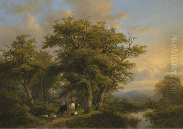 Cattle Drivers In A Landscape - view 1