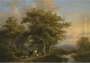 Cattle Drivers In A Landscape