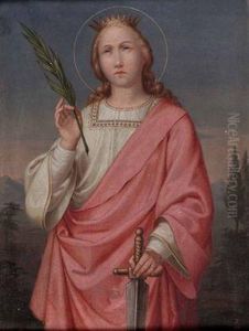 Hl.katharina Mit Martyrerpalme Und Schwert by Heinrich Kluibenschedl