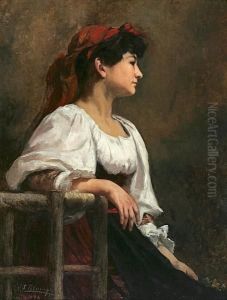 Seated Woman With A Red Kerchief