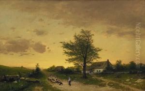 Sheep Along A Path