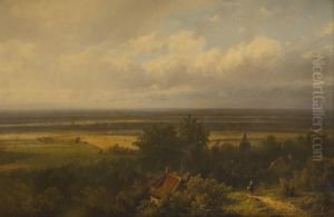 La Sortie Du Village by Pieter Lodewijk Francisco Kluyver
