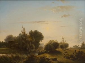 Troupeau De Moutons Dans Unpaysage by Pieter Lodewijk Francisco Kluyver