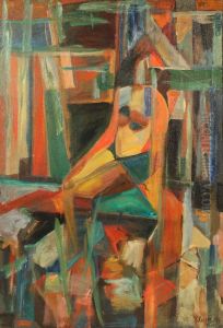 Seated Nude by Gustav Gustavovich Kluzis