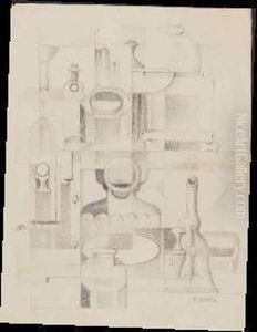 Still Life With Bottles by Ivan Vasilievich Klyun